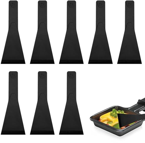 ikBrtaiay Juego de 8 espátulas para raclette, robustas, espátulas para la cocina, espátula pequeña, antiadherente, para parrillas, utensilios de cocina para sartenes y sartenes