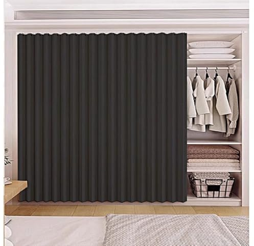 Självhäftande glidskåp – svart rumsavdelare för kök, garderob och skoplatser – 120 x 180 cm ogenomskinlig integritetslösning för tvättmaskiner och Sto
