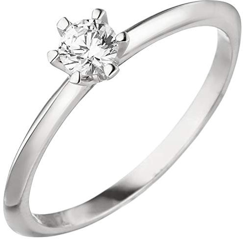 Jobo Damen-Ring aus 14 Karat 585 Weißgold mit Diamant Brillant 0,25 ct. Größe 56