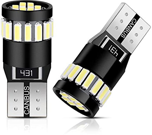 Anpro 10PCS T10 LED Ampoules de Voiture 21 LEDs 6000K Lumière Blanc Froid,Lampe Canbus Sans Erreur W5W T10 194 168 2825 158 175 pour Lampes de Lecture,Dôme,Feux,Coffre,Plaque d'immatriculation