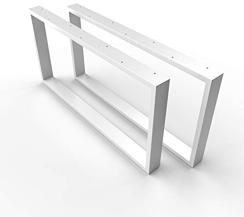 sossai® Couchtischkufen aus Stahl (pulverbeschichtet) | CKK1 | Farbe: Weiß | Breite 80 cm x Höhe 40 cm | 2 Stück (Paar) | Design Tischbeine