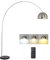 ACMHNC Lampara de Pie Arco Salon, 12W Lamparas de Pie para Salon con Mando, Regulable ＆3 Tonos, Moderno, Altura 150-180cm, Casquillo E27, Iluminación Salon/Dormitorio/Oficina