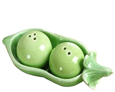 PiniceCore Two Peas in a Pot Ceramic Salt and Pepper Shakers Wedding Party Bag Fillers Gift Set