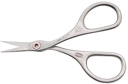 Stickschere Ringlock Carbon-Chrom gebogen (9,5 cm/satiniert)