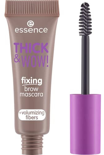 essence THICK & WOW! fixing brow mascara, Augenbrauengel, Nr. 01, Braun, volumengebend, fixierend, vegan, ohne Mikroplastikpartikel, Nanopartikel frei, ohne Parfüm, 1er Pack (6ml)