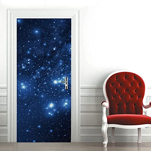 Foto Tapete Blauer Himmel Weltraum Sterne Galaxie 100 X 215 Cm Türtapete Selbstklebend Türposter 3D Pvc Türtapeten Innentür Fototapete Tür Dekoration 3D Türaufkleber Türtapete - Foto Der Kinderzimmer