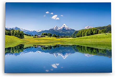 Paul Sinus Wandbild 120x80cm Alpen Alpensee Österreich Blau Natur Sonnenschein