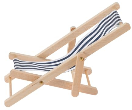 Toyvian Miniatur-strandstuhl-Modell Aus Holz Detailgetreuer Mini-liegestuhl Mini-strandstuhl Für Miniaturhäuser Stabiler Und Leichter Strandstuhl-Modell Für Miniaturdekoration Und Basteln