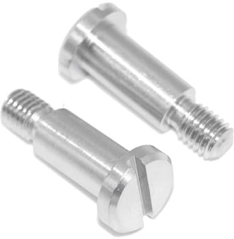 Flachkopfschrauben M5X8 2 Stück Edelstahl A1 mit Schlitz und Ansatz DIN 923, Maschinenschraube - rostfrei (1.4305)