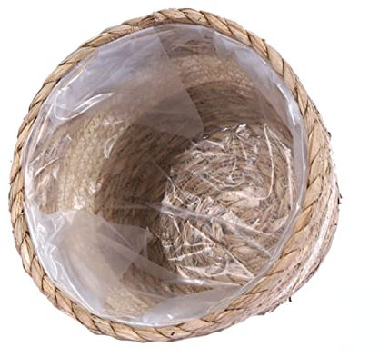 BESPORTBLE Panier Tressé Jaune Fait Main en Jonc, Style Rustique