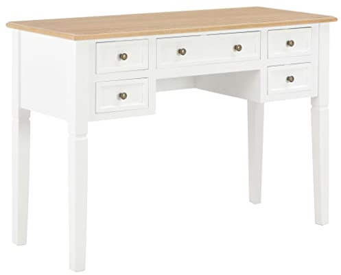CKioict Escritorio blanco oficina escritorio gaming escritorio ordenador adecuado para oficinas, apartamentos, espacios vacíos, 109,5 x 45 x 77,5 cm madera