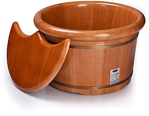 UYDJAKX Fußbadeimer aus natürlichem Holz, Fußbadfass, Holzfass, Eichenbecken, Fußbad, Haushaltsfußbad mit Deckel, Jubiläum, Komfortables Jubiläum Star of Light