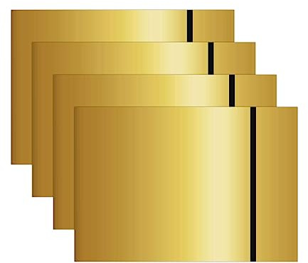 IKIER Doppelfarbige Kunststoffplatte, 4 Stück 20x30cm Metallfarbe ABS Acrylplatten Acrylglas für Lasergravur Schneiden handwerk und DIY Bastelprojekte, Spiegelndes Gold Schwarz