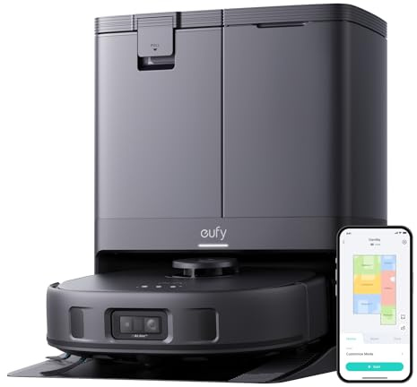 eufy X10 Pro Omni Saugroboter mit Wischfunktion & Absaugstation, All-in-One-Station, 8.000Pa, Auto-Absaugen/Befüllen, 2× Auto-Lift-Mopp mit Auto-Waschen/Trocknen(Generalüberholt)