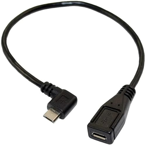 innov8 Micro USB B Male to Female Data Extension Cable 0.25m (Left Angle)