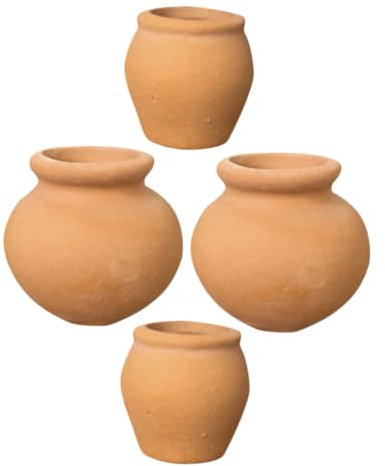 CANIGHT 4stücke Mini Terrakotta Töpfe Für Sukkulenten Kompakte Blumentöpfe Für Schreibtisch Und Schadstofffrei Für Kleine Pflanzen Und Blumen