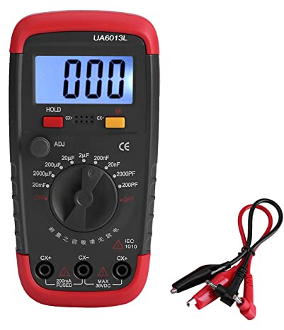 UYIGAO Multimètre, testeur de condensateur Microfarad Multimètre avec multimètre numérique de capacité avec testeur de condensateur 6013L Écran LCD Compteurs à faible consommation