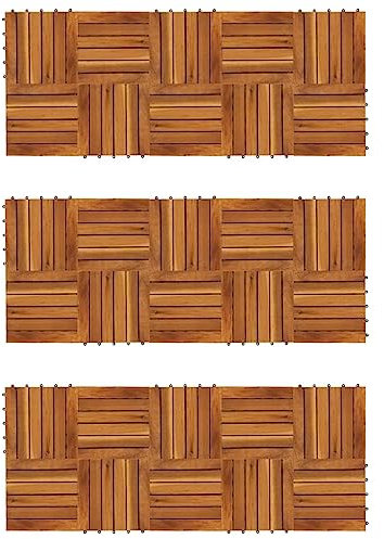 Willood Terrassenfliesen 30 Stk. Vertikales Muster 30x30 cm Akazienholz
