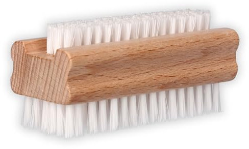 ToolSpace 1x Brosse a Ongles pour les mains Main Bois Manucure Pedicure Poil Dur Brossé à Nettoyer Nettoyant pour les Ongles Pieds Mains Poils synthétiques Récurer Beau Design Bois Naturel 1 Pièces