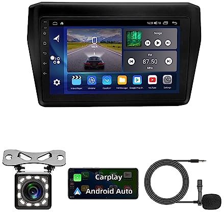 9-inch Dual Touch ScreenCar Stereo System-CarPlay Backup Camera For Suzuki Swift 5 2017-2019 Plug And Play Android11 2Din Car Stereo Radio Android Automatic Bluetooth USB RVC SWC (Color : 8Core 8+1