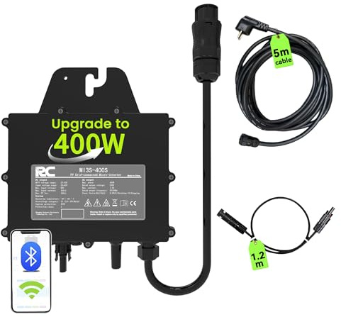RC Mikro-Wechselrichter 400W, 25-60V DC-Eingang, PV-Modul, MPPT Mikro-Netzeinspeise-Konverter, unterstützt WiFi Fernüberwachung, 0% Mehrwertsteuer