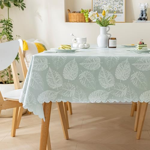 meioro Polyester Table Cloth Wipe Clean Tablecloth, 100x160cm Rectangle Water Resistant Tablecloths, Waterproof Decorative Leaf Table Cover Protector for Home Kitchen Picnic Party Outdoor Decorations