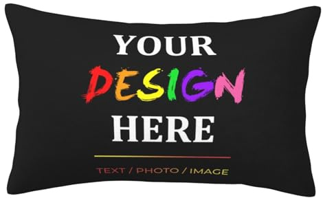 Custom Photo Pillow Cases Personalised Your Own King Pillow Cover with Families Pet Picture Name Text Design Your Own Decorative Cushion Cover for Sofa Couch Bed Customized Printed Throw Pillowcase