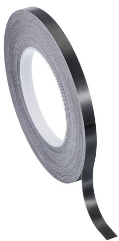 PATIKIL Cinta Película Poliéster Metalizada 10mm x 50 Metros, Cinta Decorativa Metálica Negra Brillante Cinta Adhesiva Espejo Para Detalles Pared Acento Artes Gráficas Recorte | Cinta Decorativa Metálica Negra Brillante, Adhesiva Espejo, Para Detalles Pared Acento Artes Gráficas Recorte