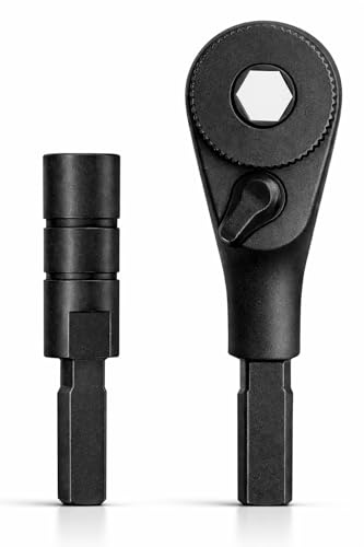 Galvanox multiverktyg spärrförare, kompatibel med Leatherman (flat-end EDC-modeller) Setet inkluderar platt bit till 1/4 tum hexadapter [ultratåligt rostfritt stål] 2-pack tillbehörsset, svart
