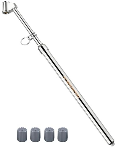 ATsafepro 13 Dual Head Tire Pressure Gauge 20-220PSI, Stainless Steel Heavy Duty Semi Truck Air Gauge for Cars, Trucks & RVs, Accurate & Durable for Tire Pressure Check, Schrader Valve Compatible