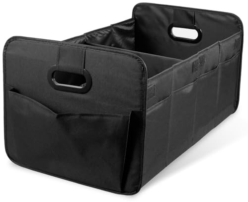 Ghshanog Car Boot Organiser Bag, 60X37CM Foldable Car Trunk Organiser,Large Capacity Folding Box with 3 Compartments,Waterproof AutoTrunk Tidy Storage Universal Accessory for SUV, Truck, Van, Lorry