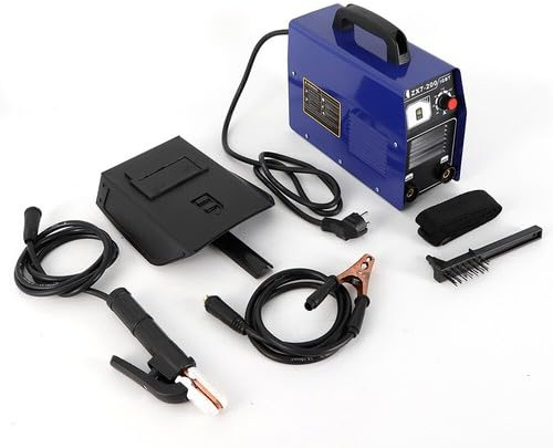 ROGONPDK Set di saldatrice per elettrodi da 3 KW, 220 V, a mano, spessore di saldatura: 2 – 10 mm, saldatrice inverter con maschera di protezione e spazzola, morsetto