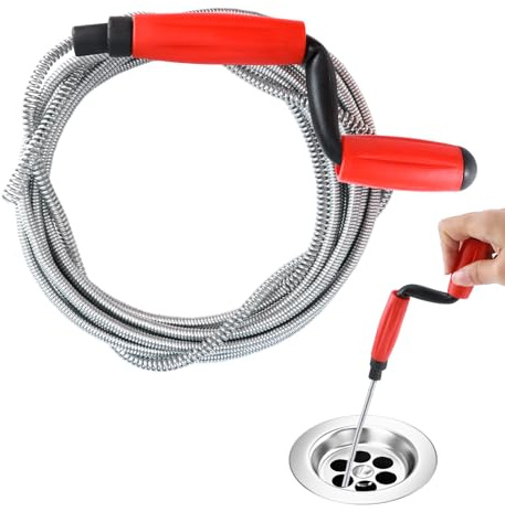 Cable Desatascador de Tuberías Profesional 5 m x 6 mm | Alambre Desatascador Tuberias, Muelle Desatascador Tuberias, para Fregaderos, Alcantarillas e Inodoros