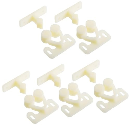 FOCMKEAS 5 Pcs Door Retainer Catches Yellow Ball Catch Hardware Plastic Door Catch Latche Suitable for Wardrobes, Cabinets, Drawers Cabinet & Furniture Door Catches