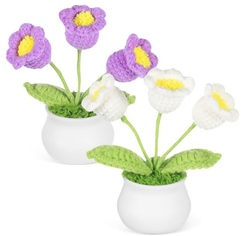 Cabilock Crochet Lily of the Valley Ornaments, Handmade Yarn Floral Decor