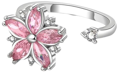 Spinnerring | Justerbar Ring Med Blommönster,Stresslindring Långflygningar Föreläsningar Meditation