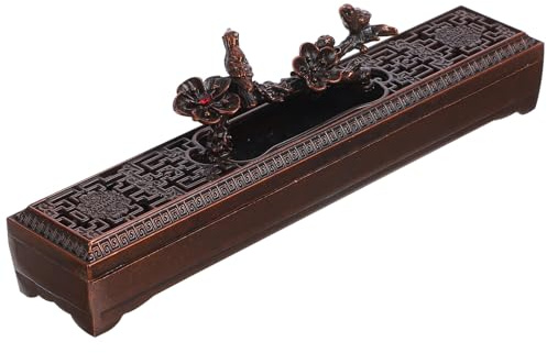 ANDRESLAD Porte-Parfum en Cuivre Rouge Rétro pour Bâtonnets Brûleur de Parfum Compact pour Intérieur Coupelle Porte-Bâtonnets pour Chambre Bureau et Contemplation