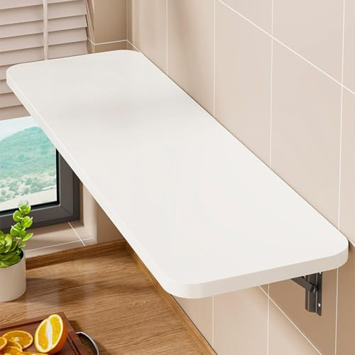 Väggmonterat fällbart bord flytande kökshylla nedvikbar förvaring för mat lastbil och tvättstuga platsbesparande konsolhylla (vit 40 x 20 cm/16 x 8 tum)