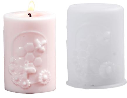Stampo per candele in silicone riutilizzabile con disegni in rilievo Facile rilascio per regali fatti a mano Stampo per candele in silicone goffrato
