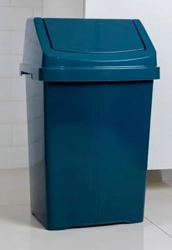 Genuine Wham 50L Navy Blue Swing Bin with Removable Lid, Lightweight, 66.5cm x 40cm x 33cm