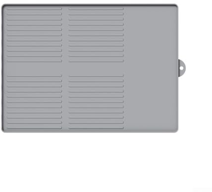 Silicone BBQ Mat Set Featuring Drain and Heat Insulation, Protective Mats for Kitchen Counters and Food Preparation (Grey-D)