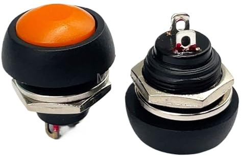 Interruptor pulsador PBS-33B de 6 piezas, 12 mm, pequeño, impermeable, con reinicio automático, redondo, sin bloqueo de potencia, esférico.(6pcs green)