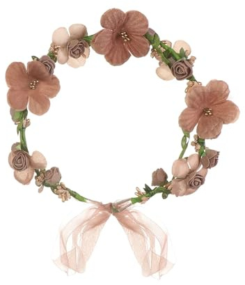 Blomsterkrans av konstgjorda blommor, Sunflower Daisy Flower Crown Pannband for Bröllopsfest Bröllop Multicolor(Light Green)