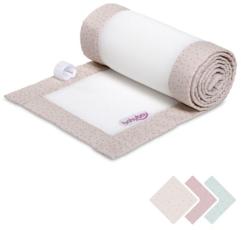 babybay Nestchen 3D Mesh Royal passend für Modell Maxi, Boxspring, Comfort und Comfort Plus, beige Glitzerpunkte gold
