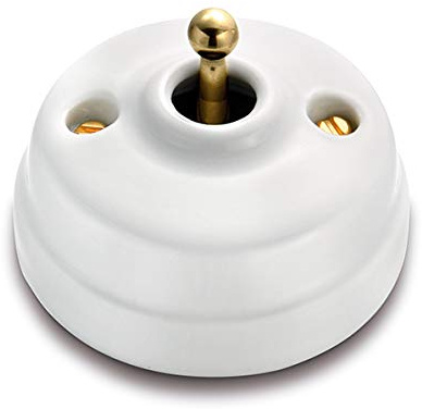 fontini – Poussoir dimbler 10 A 250 V porcelaine doré Pack