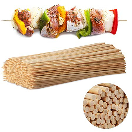 1 000 x grillspett trä, bambuspett, grill, hantverk, set, träspett 30 cm långt, grillspett 4 mm tjockt, naturligt