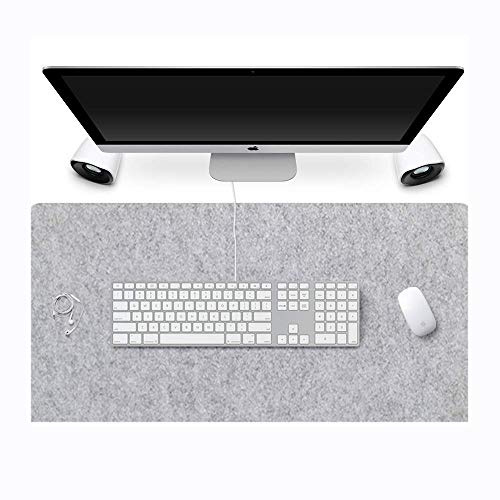 Schreibtischunterlage, Filz, rutschfest, dick, für Büro und Zuhause,antistatico,computer portatile groß Mousepad-hellgrau-90x45cm