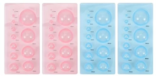 EXCEART Paper Quilling Tools Set 4Pcs Spherical Half Sphere Mold Lightweight 6.88X3.34X0.78 Inch for 3D Paper Crafting Flowers Dolls and DIY Projects