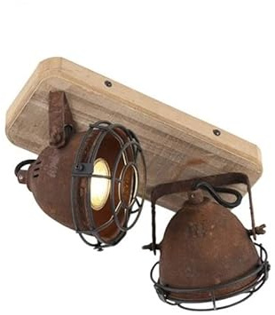 Qazqa Smart led Verstellbarer Deckenstrahler, Deckenspot - Gina - Rostbraun, Landhausstil, inkl. 4.7W LED-Lampe, 2700K - 6000K, dimmbar, 29cm, 2-flammig, Ideal als Flur, Küche lampe,