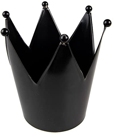 Clayre & Eef Teelichthalter Krone Ø 13x14 cm Schwarz Eisen Halter für Teelicht